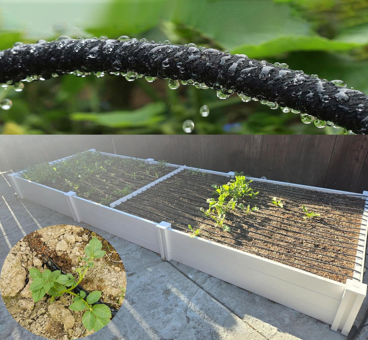 1/4 inch Soaker Hose Tubing for Drip Irrigation, 100FT Garden Beds Soaker Irrigation Tubing Hose with Various Accessories Rubber Longer Lasting Drip Irrigation Save 70% of Water for Garden and Yard
