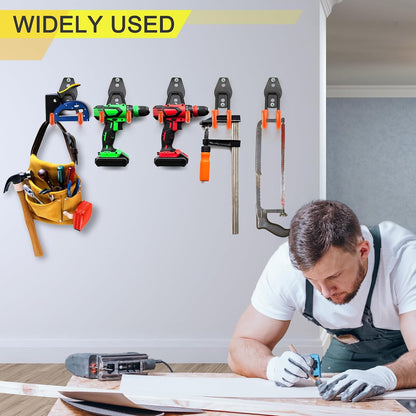 2 Pack Heavy Duty Garage Hooks Storage Organizer Wall Mount Power and Garden Tool Hangers, for Hanging Ladders, Ropes, Hose, Bulk Items