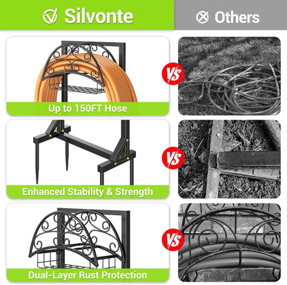 Garden Hose Holder, Rustproof Water Hose Reel for Outside