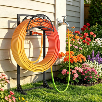 Garden Hose Holder, Rustproof Water Hose Reel for Outside