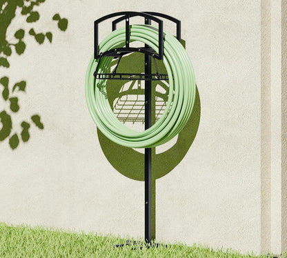 Freestanding Garden Hose Holder - Heavy Duty Metal Stand for 150ft Hose - Outdoor Organizer and Storage Rack