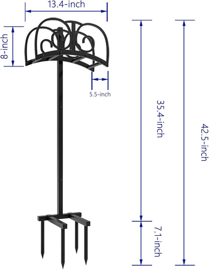 Freestanding Garden Hose Holder - Heavy Duty Metal Stand for 150ft Hose - Outdoor Organizer and Storage Rack