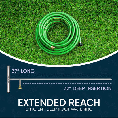 Stainless Steel Deep Root Feeder for Tree Watering Spike Tool Irrigation for Outdoor Plants System Wand T-Handle One-Piece