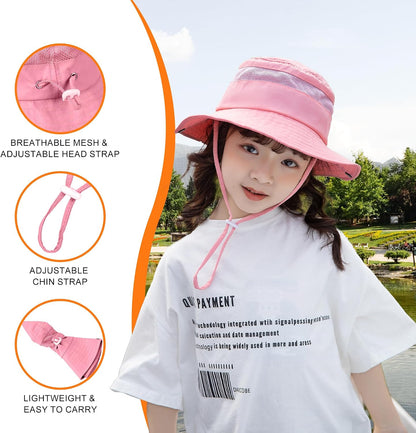 Kids Mosquito Head Net Hat UPF 50+ Sun Protection Bug Cap