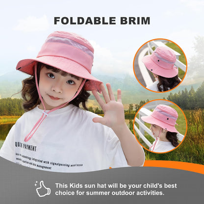 Kids Mosquito Head Net Hat UPF 50+ Sun Protection Bug Cap