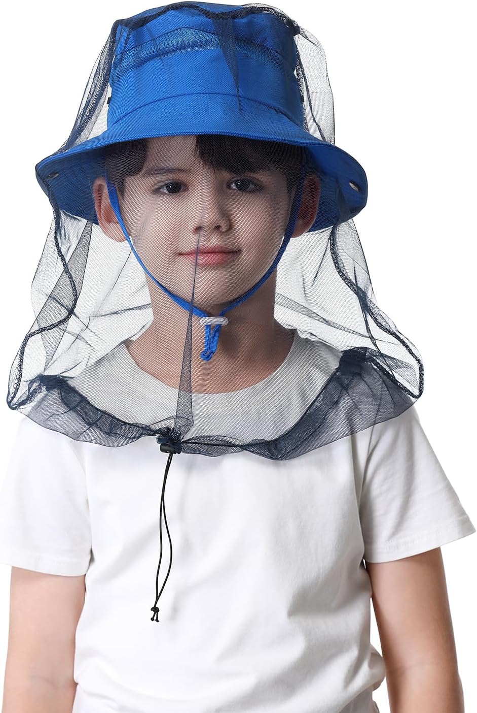 Kids Mosquito Head Net Hat UPF 50+ Sun Protection Bug Cap