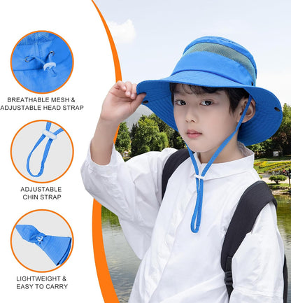 Kids Mosquito Head Net Hat UPF 50+ Sun Protection Bug Cap
