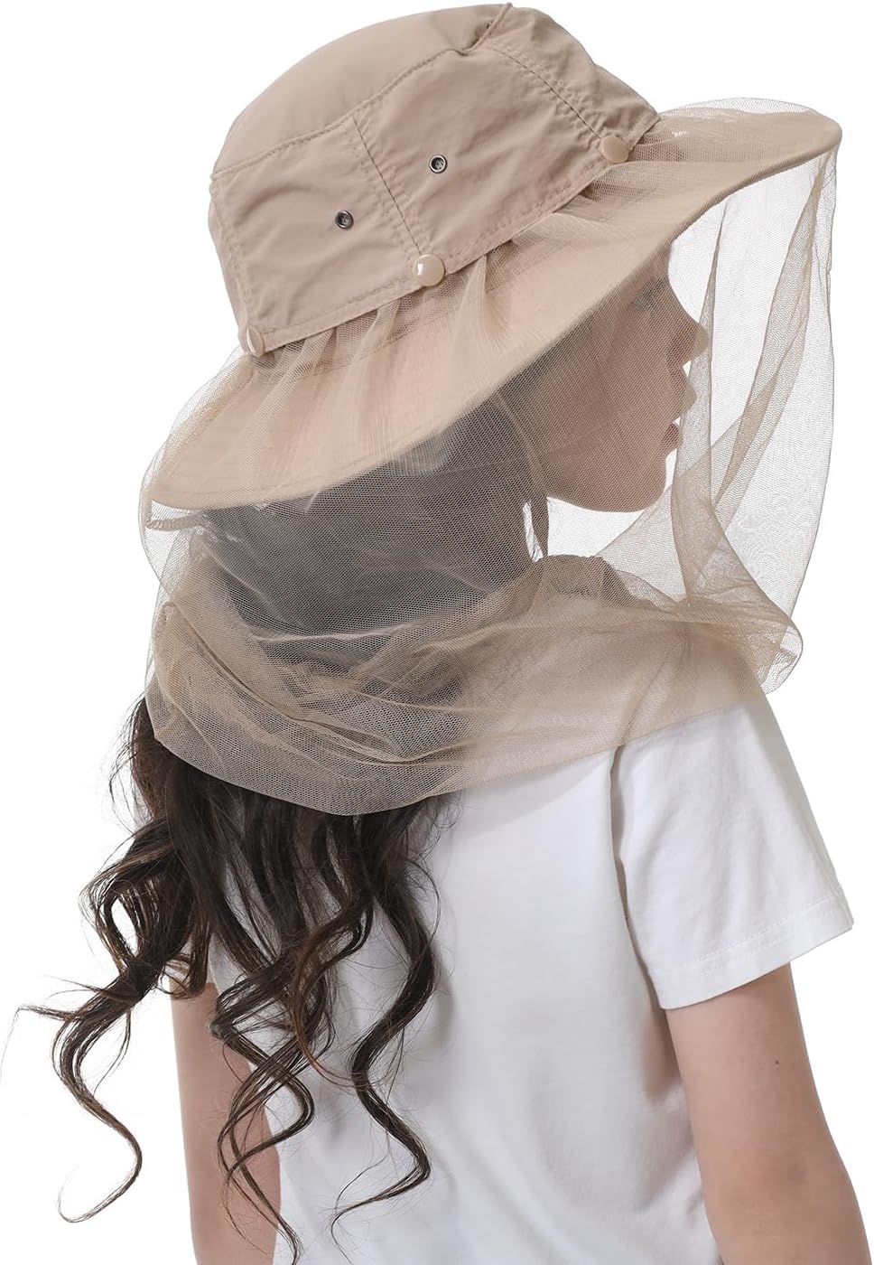 Kids Mosquito Head Net Hat UPF 50+ Sun Protection Bug Cap