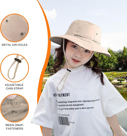 Kids Mosquito Head Net Hat UPF 50+ Sun Protection Bug Cap