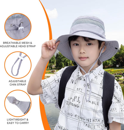 Kids Mosquito Head Net Hat UPF 50+ Sun Protection Bug Cap