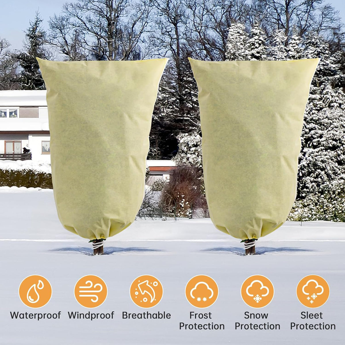 2 Packs Plant Covers Freeze Protection (31.5''W x 47.2''H 2.92oz/yd²)