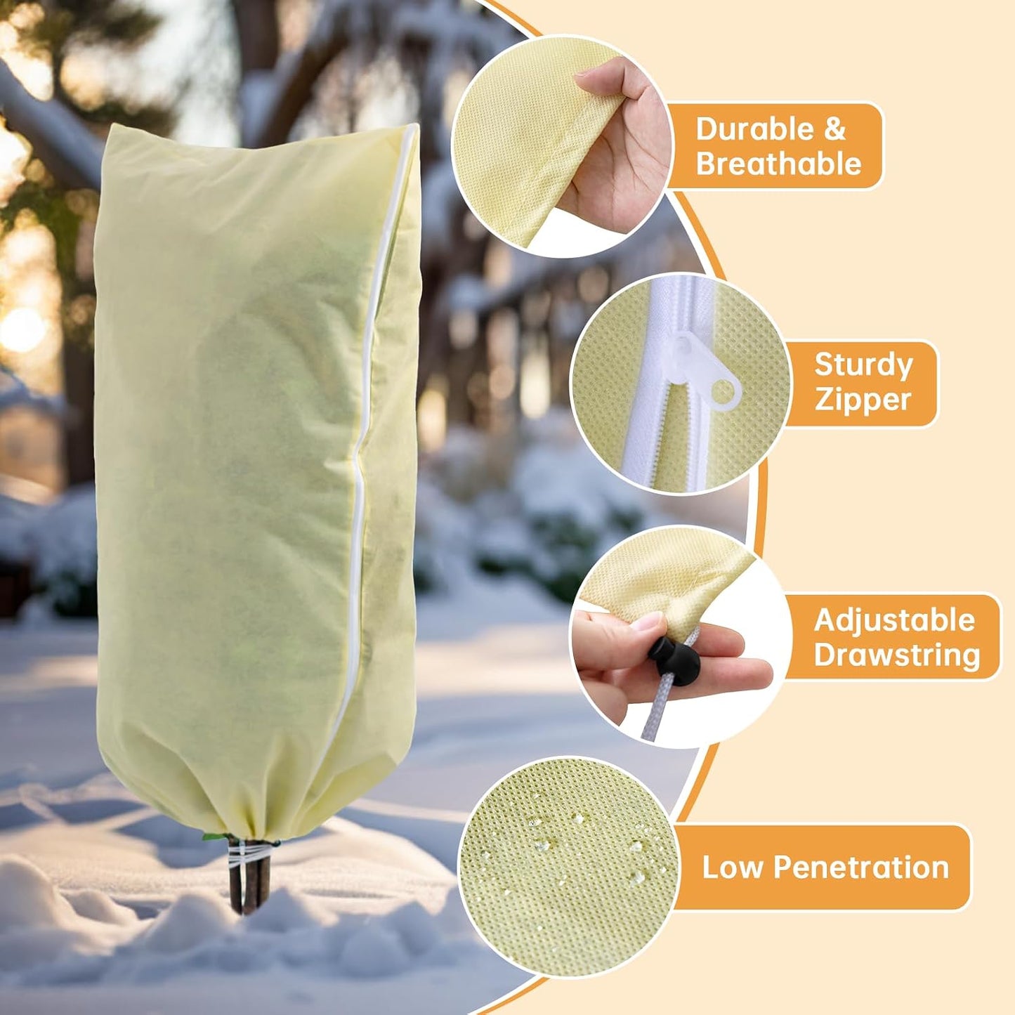2 Packs Plant Covers Freeze Protection (31.5''W x 47.2''H 2.92oz/yd²)