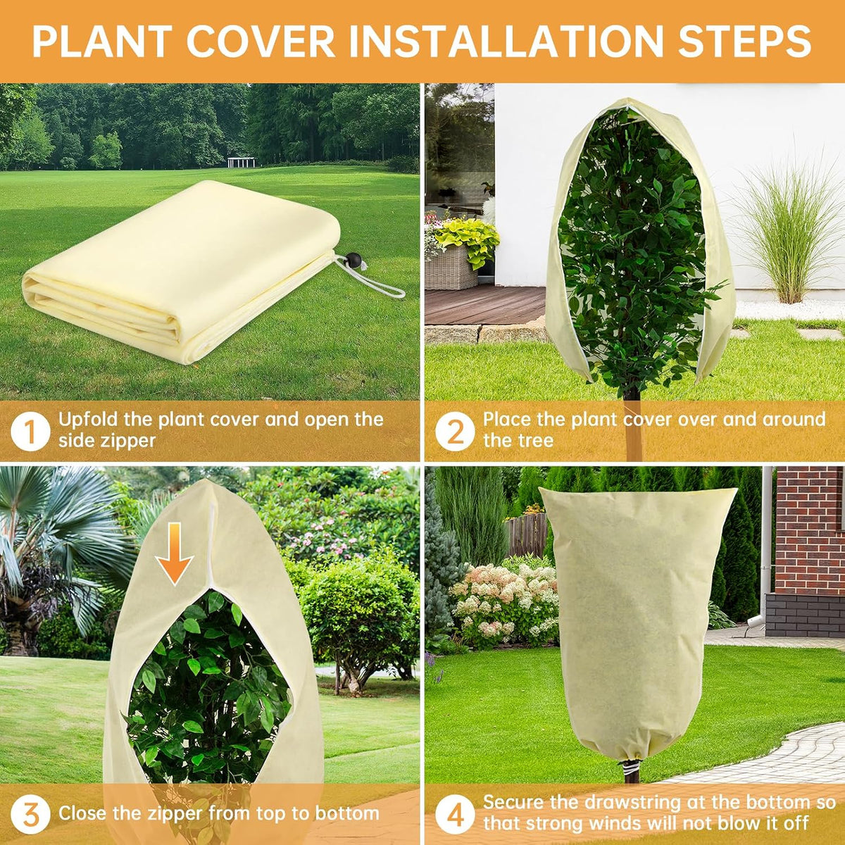 2 Packs Plant Covers Freeze Protection (31.5''W x 47.2''H 2.92oz/yd²)