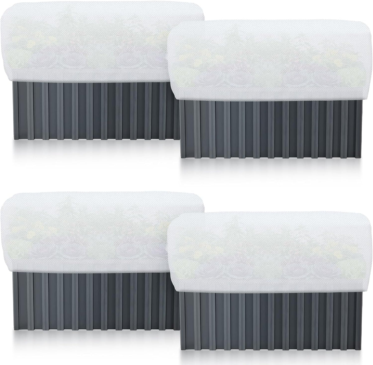 4 Pcs Winter Plant Covers Freeze Protection 4.1 x 2 x 1.6 ft Oval Raised Garden Bed Cover with Drawstring, 2.1oz/yd² Large Garden Box Frost Blanket Cloth Reusable for Outdoor Plants