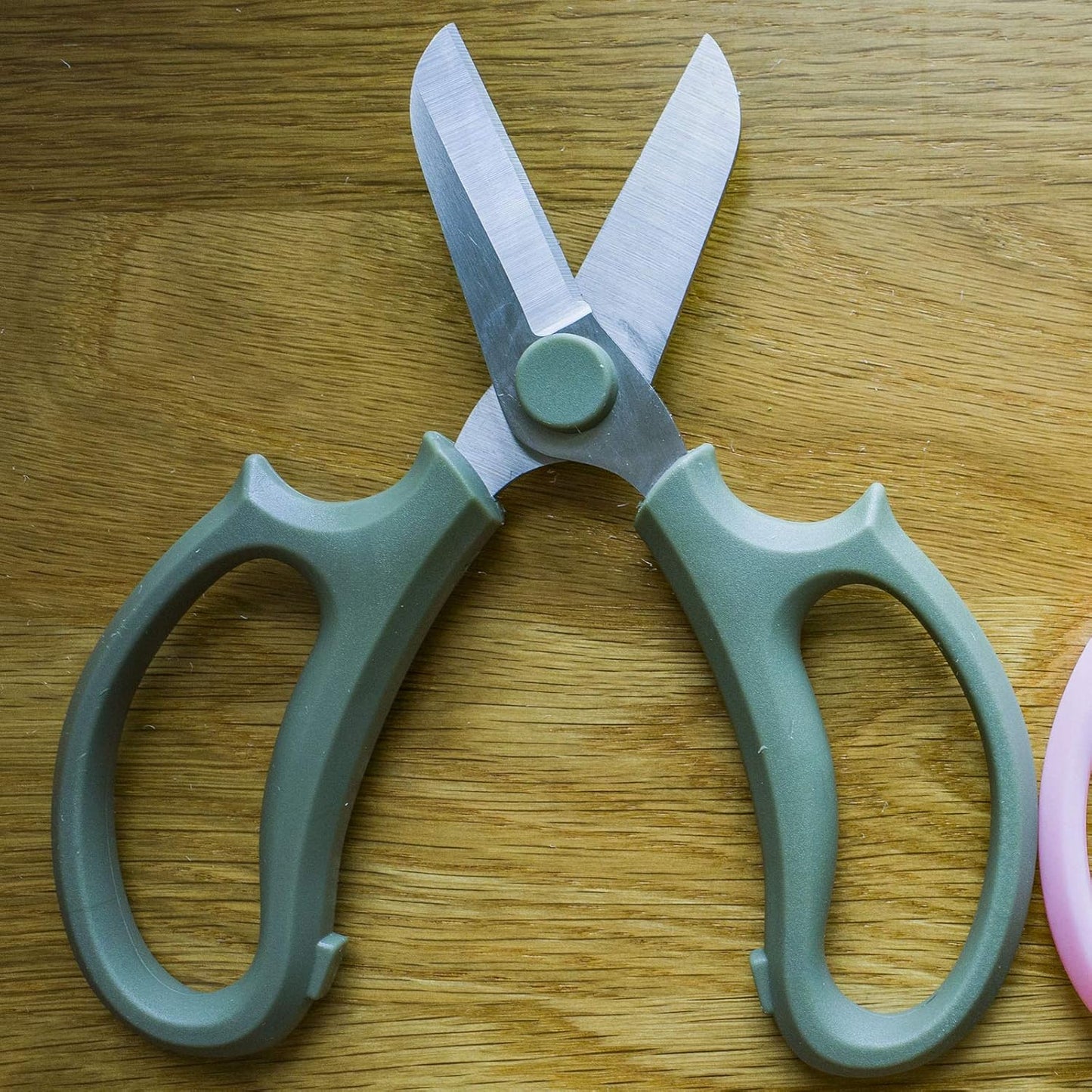 Flower Scissors, Premium Thickened Stainless Steel Floral Shears, Strong Pruner for Flowers, Branches and Leaves (Grey Green Slender)