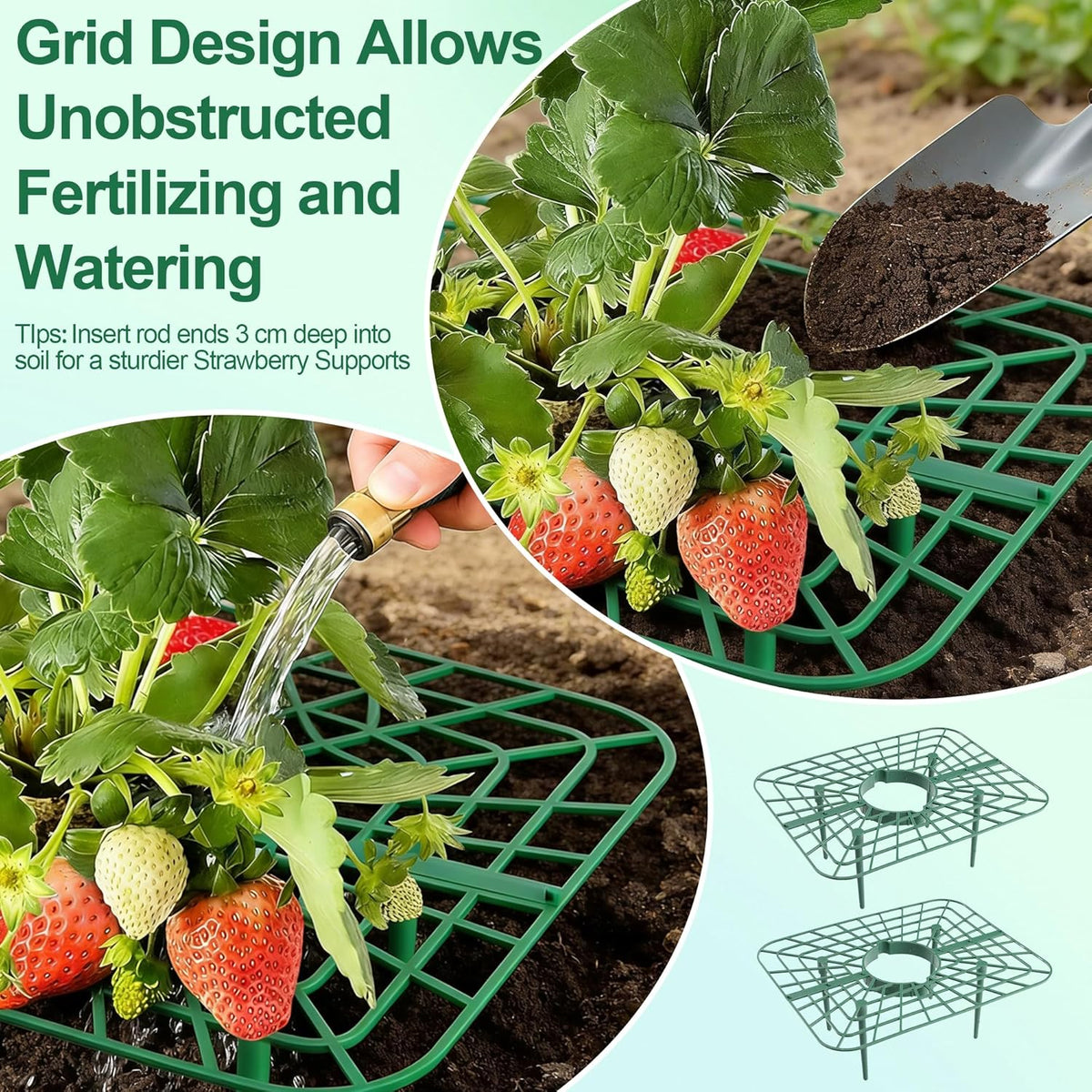 10-Packs Strawberry Plant Support, Reusable Strawberry Garden Trellis & Plant Holder-Keeps Berries Off the Ground for Pots & Backyard Raised Bed Gardens Home Gardeners