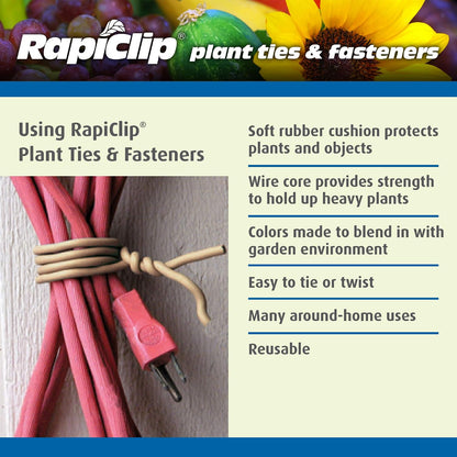 858 Rapiclip Soft Wire Tie, Green, Light Duty, 32 Feet
