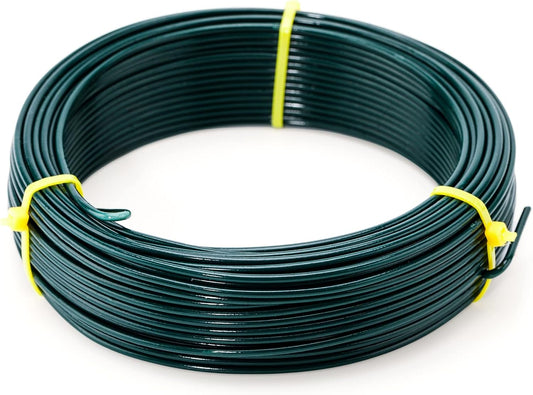Green Garden Wire 2mm- 100 Feet Garden Plant Ties Plant Wire for Climbing Plants Plants Twist Ties for Tomatoes Support Vines Vegetables Flowers Indoor & Outdoor Gardening Training