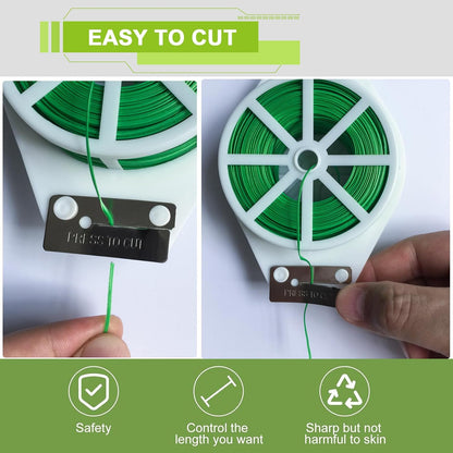 Twist Ties 656ft/200m with Cutter, Reusable Plastic Coated Garden Wire