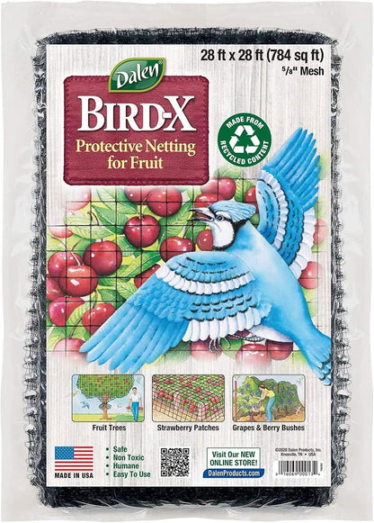 Bird-X Protective Mesh Netting for Fruit Trees & Berries - 28 x 28 ft