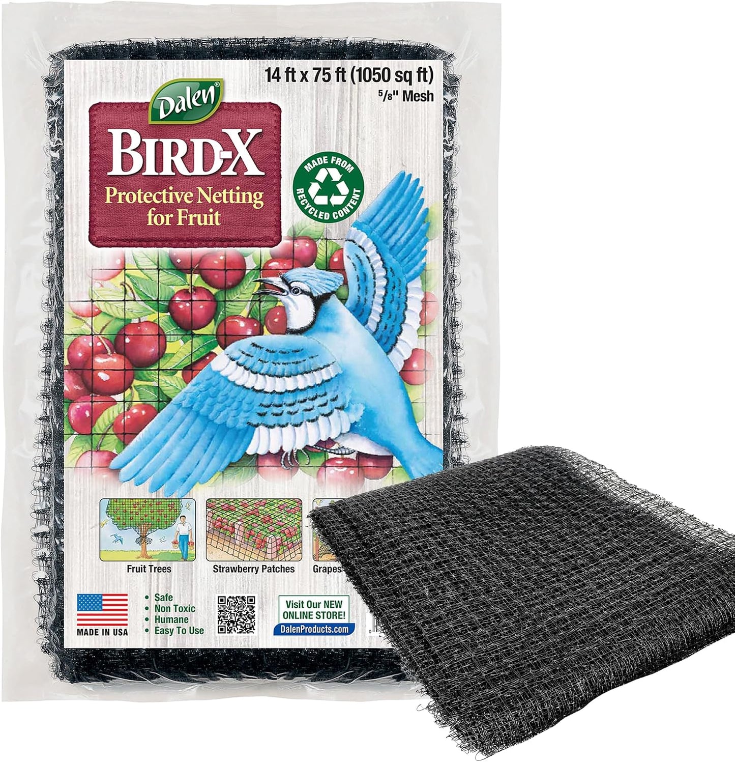 Bird-X Protective Mesh Netting for Fruit Trees & Berries - 28 x 28 ft