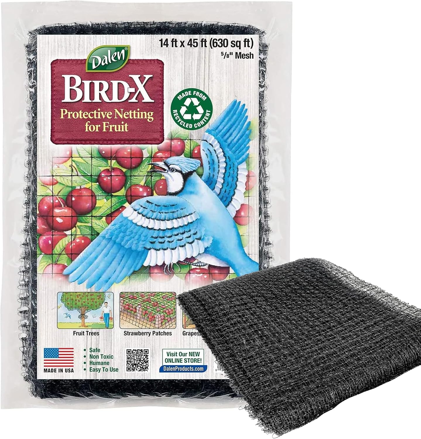 Bird-X Protective Mesh Netting for Fruit Trees & Berries - 28 x 28 ft
