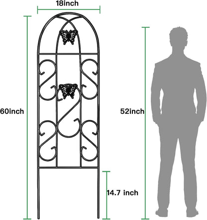 Amagabeli Garden Trellis for Climbing Plants 47” x 16” Rustproof Black Iron Plant Trellis Potted Vines Vegetables Flowers Patio Metal Wire Lattices Grid Panels for Ivy Cucumbers Clematis 2 Pack GT03
