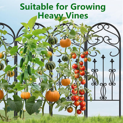 Amagabeli Garden Trellis for Climbing Plants 47” x 16” Rustproof Black Iron Plant Trellis Potted Vines Vegetables Flowers Patio Metal Wire Lattices Grid Panels for Ivy Cucumbers Clematis 2 Pack GT03