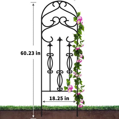 Amagabeli Garden Trellis for Climbing Plants 47” x 16” Rustproof Black Iron Plant Trellis Potted Vines Vegetables Flowers Patio Metal Wire Lattices Grid Panels for Ivy Cucumbers Clematis 2 Pack GT03