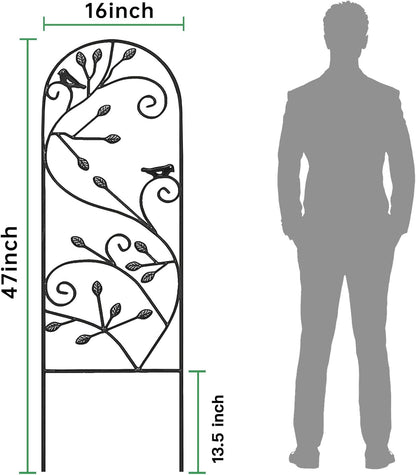 Amagabeli Garden Trellis for Climbing Plants 47” x 16” Rustproof Black Iron Plant Trellis Potted Vines Vegetables Flowers Patio Metal Wire Lattices Grid Panels for Ivy Cucumbers Clematis 2 Pack GT03