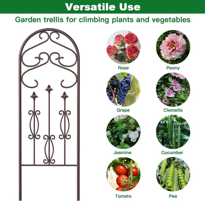 Amagabeli Garden Trellis for Climbing Plants 47” x 16” Rustproof Black Iron Plant Trellis Potted Vines Vegetables Flowers Patio Metal Wire Lattices Grid Panels for Ivy Cucumbers Clematis 2 Pack GT03