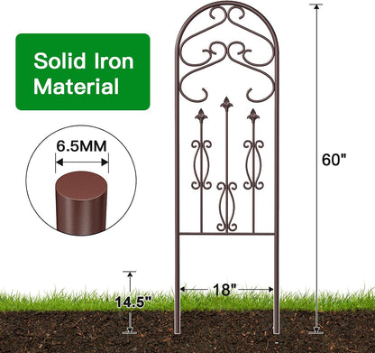 Amagabeli Garden Trellis for Climbing Plants 47” x 16” Rustproof Black Iron Plant Trellis Potted Vines Vegetables Flowers Patio Metal Wire Lattices Grid Panels for Ivy Cucumbers Clematis 2 Pack GT03
