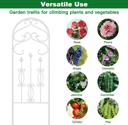 Amagabeli Garden Trellis for Climbing Plants 47” x 16” Rustproof Black Iron Plant Trellis Potted Vines Vegetables Flowers Patio Metal Wire Lattices Grid Panels for Ivy Cucumbers Clematis 2 Pack GT03