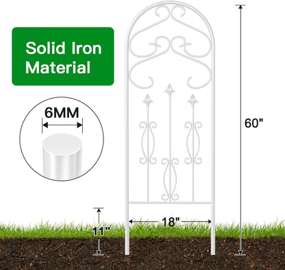 Amagabeli Garden Trellis for Climbing Plants 47” x 16” Rustproof Black Iron Plant Trellis Potted Vines Vegetables Flowers Patio Metal Wire Lattices Grid Panels for Ivy Cucumbers Clematis 2 Pack GT03