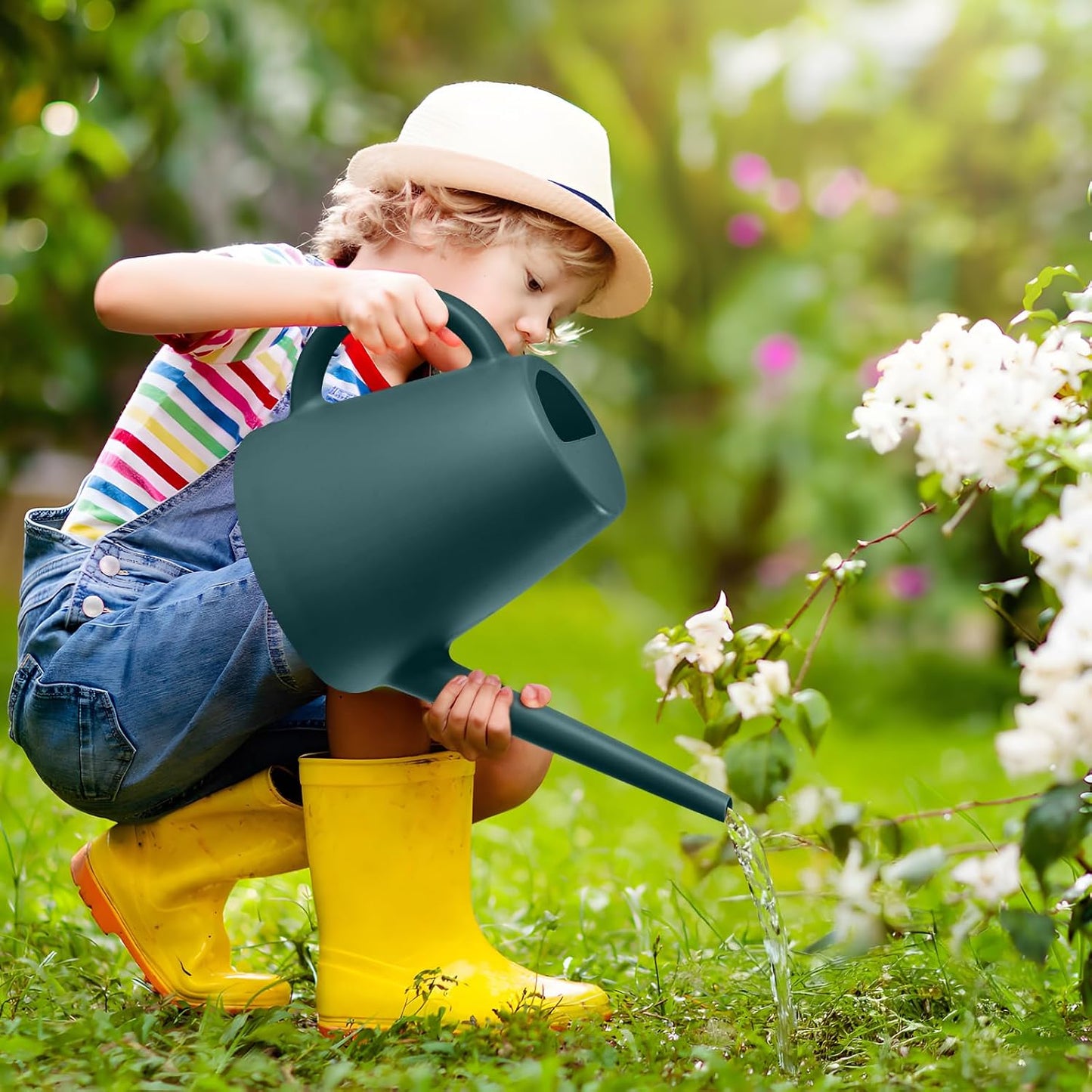 Plant Watering Cans for Indoor and Outdoor Home Garden Plants - with Long Spout - Blackish Green - 1/2 Gallon
