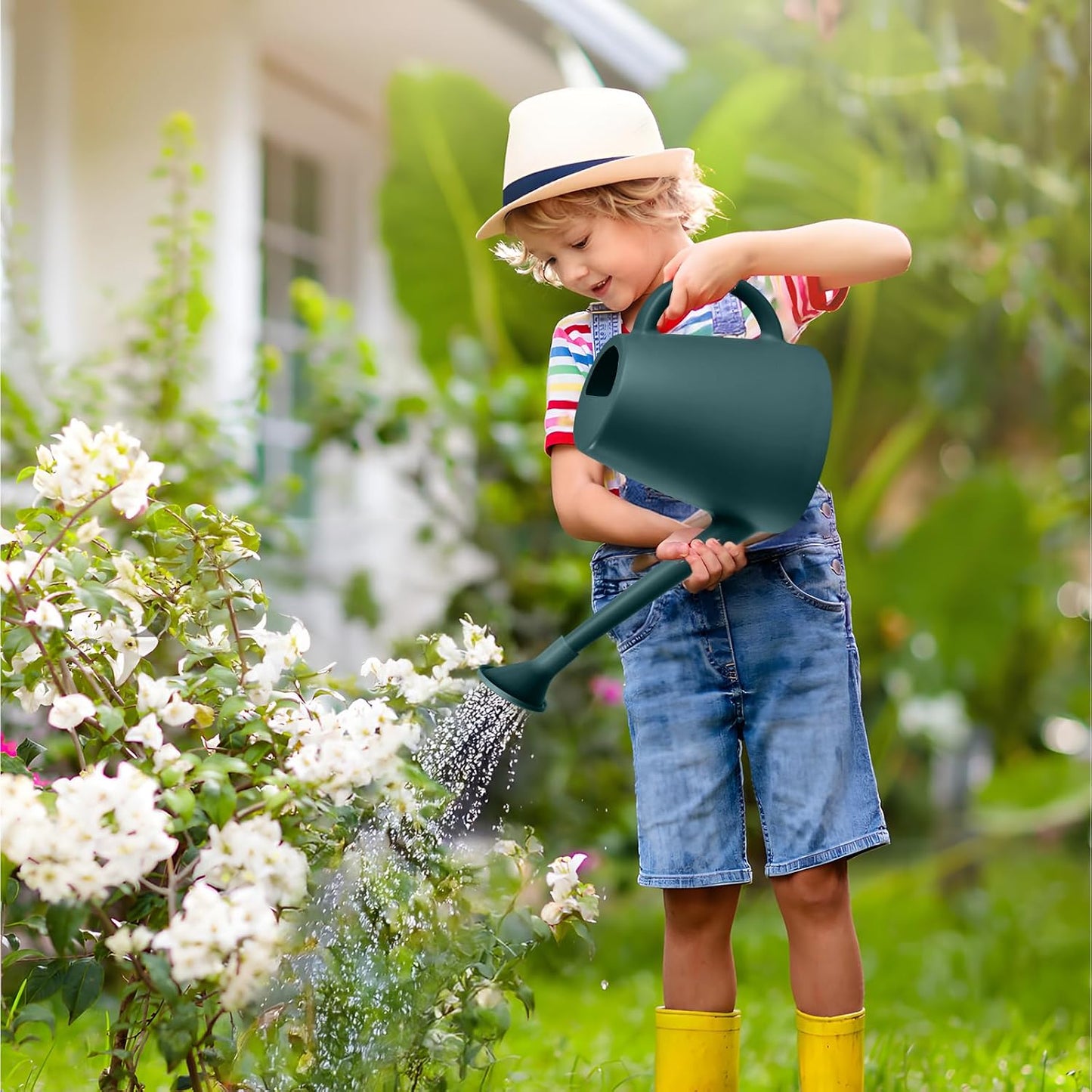 Plant Watering Cans for Indoor and Outdoor Home Garden Plants - with Long Spout - Blackish Green - 1/2 Gallon