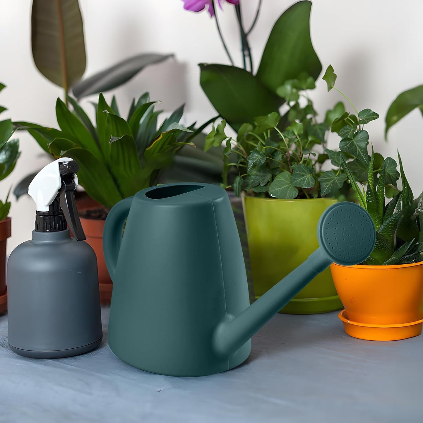 Plant Watering Cans for Indoor and Outdoor Home Garden Plants - with Long Spout - Blackish Green - 1/2 Gallon