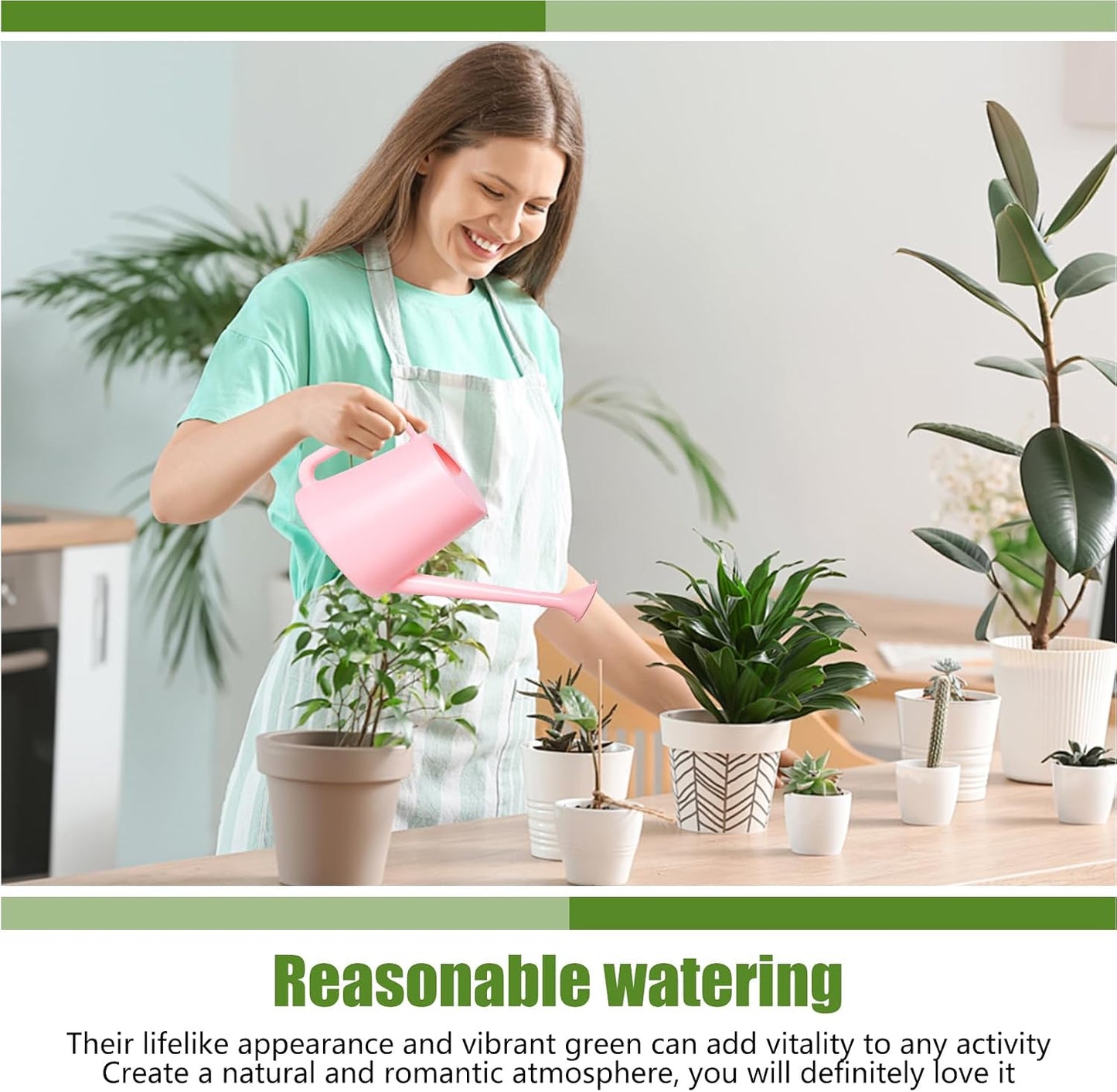 Plant Watering Cans for Indoor and Outdoor Home Garden Plants - with Long Spout - Blackish Green - 1/2 Gallon