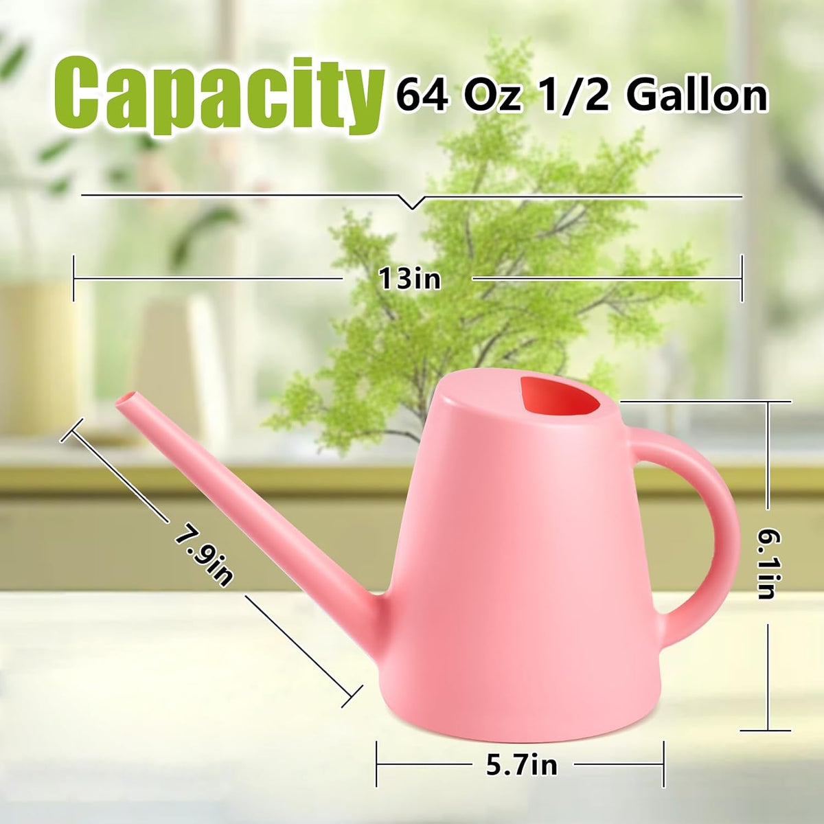Plant Watering Cans for Indoor and Outdoor Home Garden Plants - with Long Spout - Blackish Green - 1/2 Gallon
