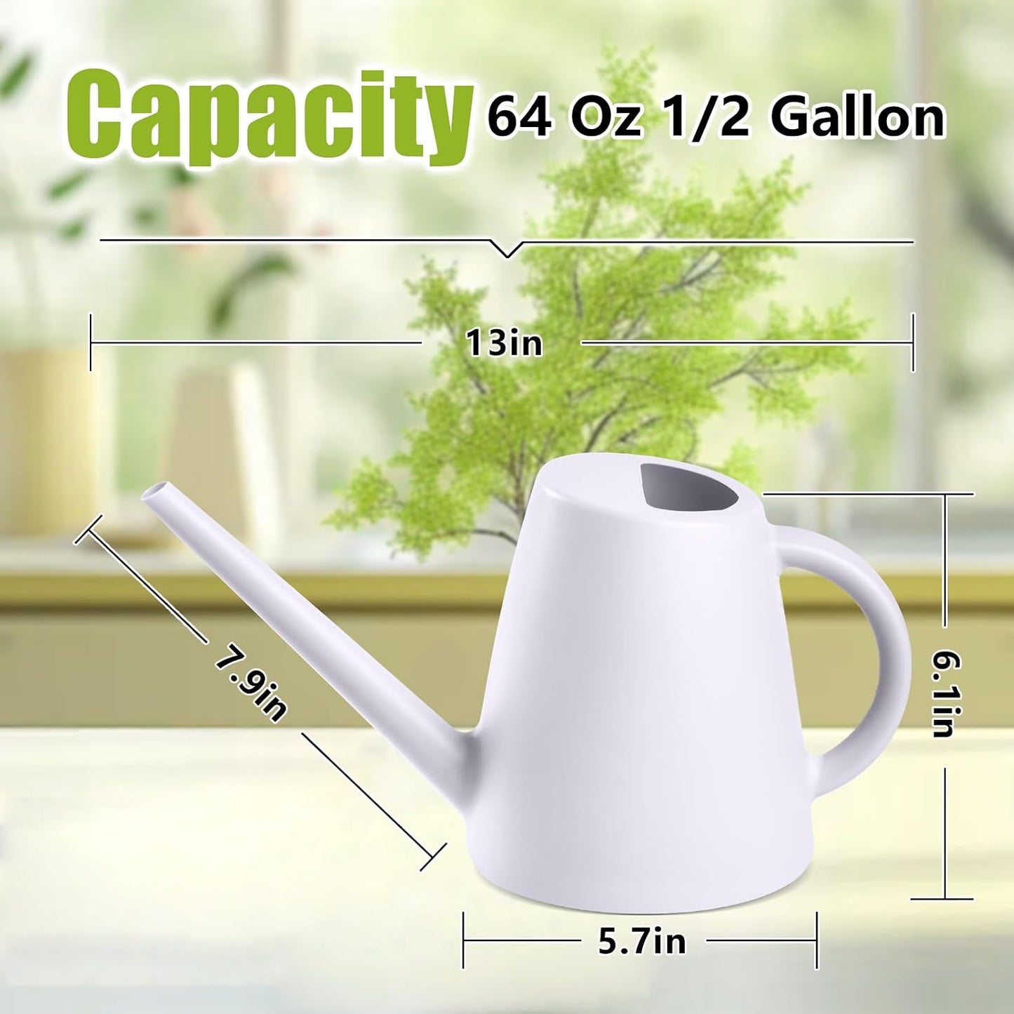 Plant Watering Cans for Indoor and Outdoor Home Garden Plants - with Long Spout - Blackish Green - 1/2 Gallon