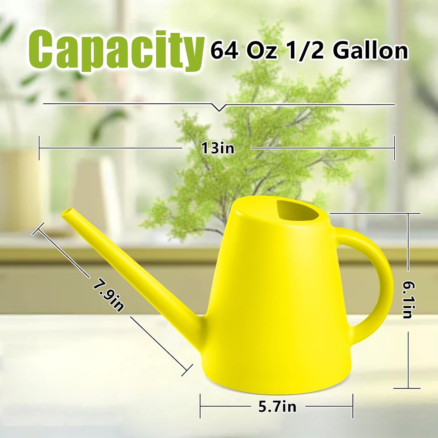 Plant Watering Cans for Indoor and Outdoor Home Garden Plants - with Long Spout - Blackish Green - 1/2 Gallon