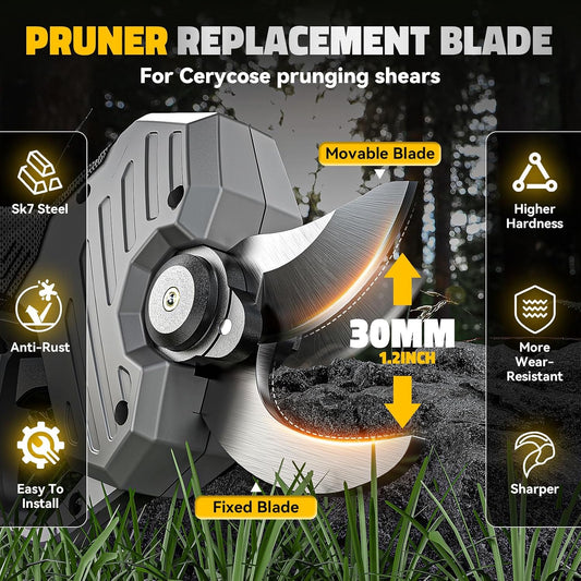 Electric Pruning Shears Replacement Blade, 30MM (1.2 Inch) Cutting Diameter Pruner Blade - SK7 High Carbon Steel Cutting for Garden Pruning Shears Cutter Tool