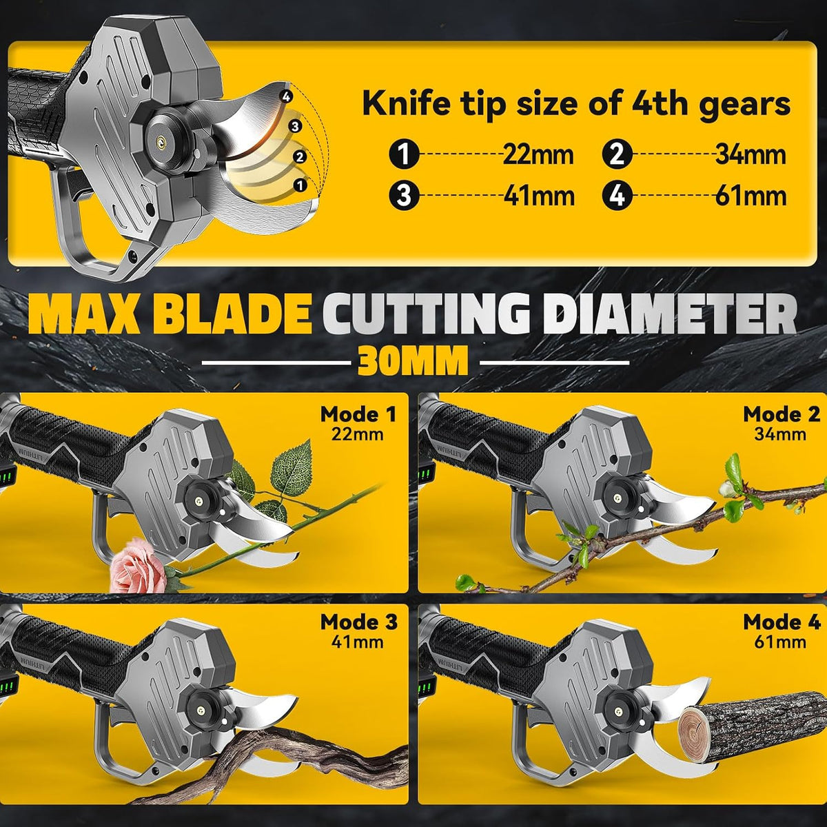 Electric Pruning Shears Replacement Blade, 30MM (1.2 Inch) Cutting Diameter Pruner Blade - SK7 High Carbon Steel Cutting for Garden Pruning Shears Cutter Tool