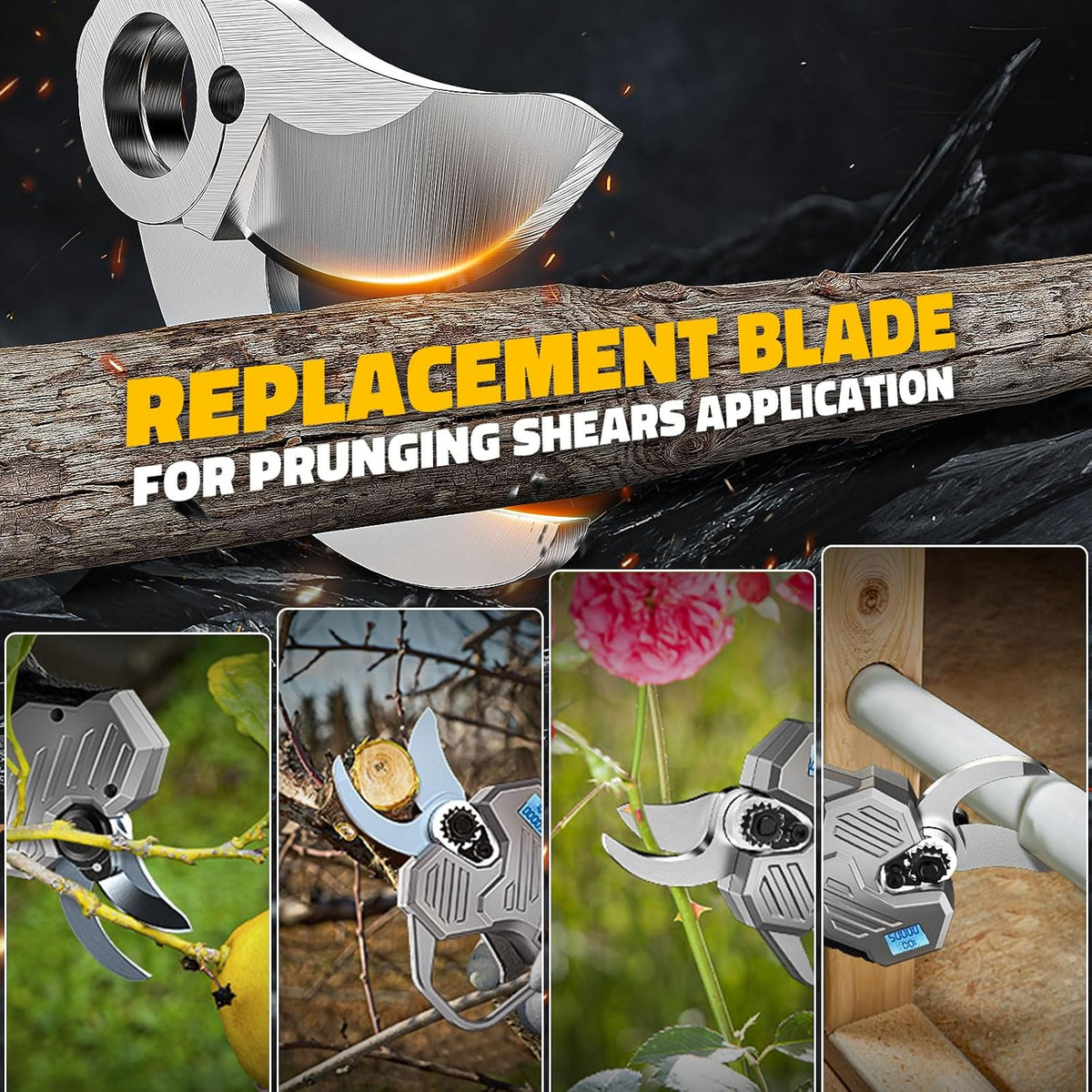 Electric Pruning Shears Replacement Blade, 30MM (1.2 Inch) Cutting Diameter Pruner Blade - SK7 High Carbon Steel Cutting for Garden Pruning Shears Cutter Tool