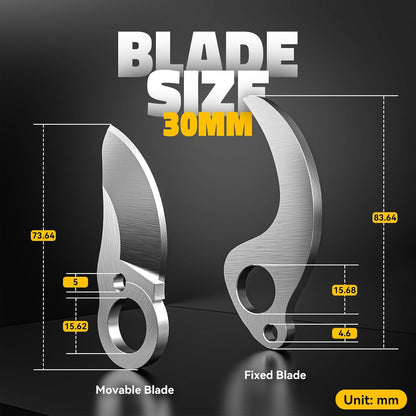 Electric Pruning Shears Replacement Blade, 30MM (1.2 Inch) Cutting Diameter Pruner Blade - SK7 High Carbon Steel Cutting for Garden Pruning Shears Cutter Tool