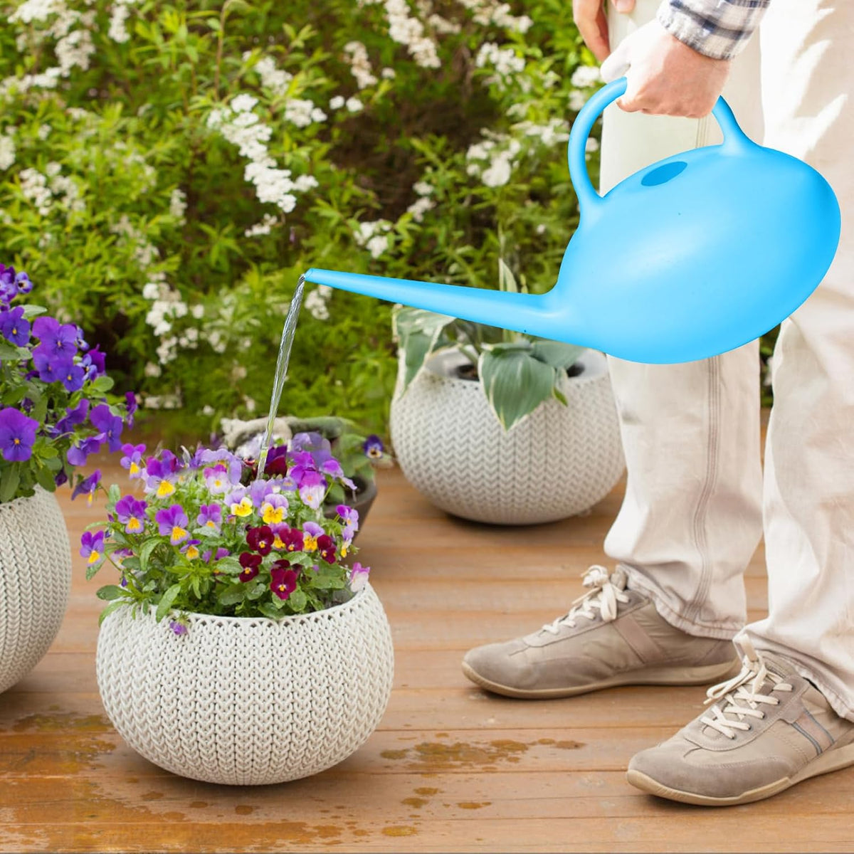Grip Watering Can - for Indoor Plant Garden - 1/3 Gallon - Sky Blue