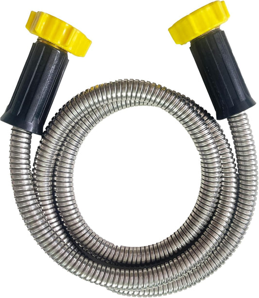 304 Stainless Steel Garden Leader Hose, with Female to Female Connector, Short Water Hose for Outdoor,Max for Cleaning Pet Car Wall,12FT