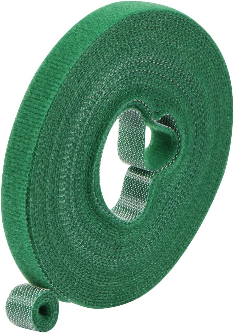 Green Gardening Tape, 19 Feet x 2/5'' Plant Ties Reusable Adjustable Plant Support Cord Tie Strap for Indoor Outdoor Patio Plant Use, 1 Roll