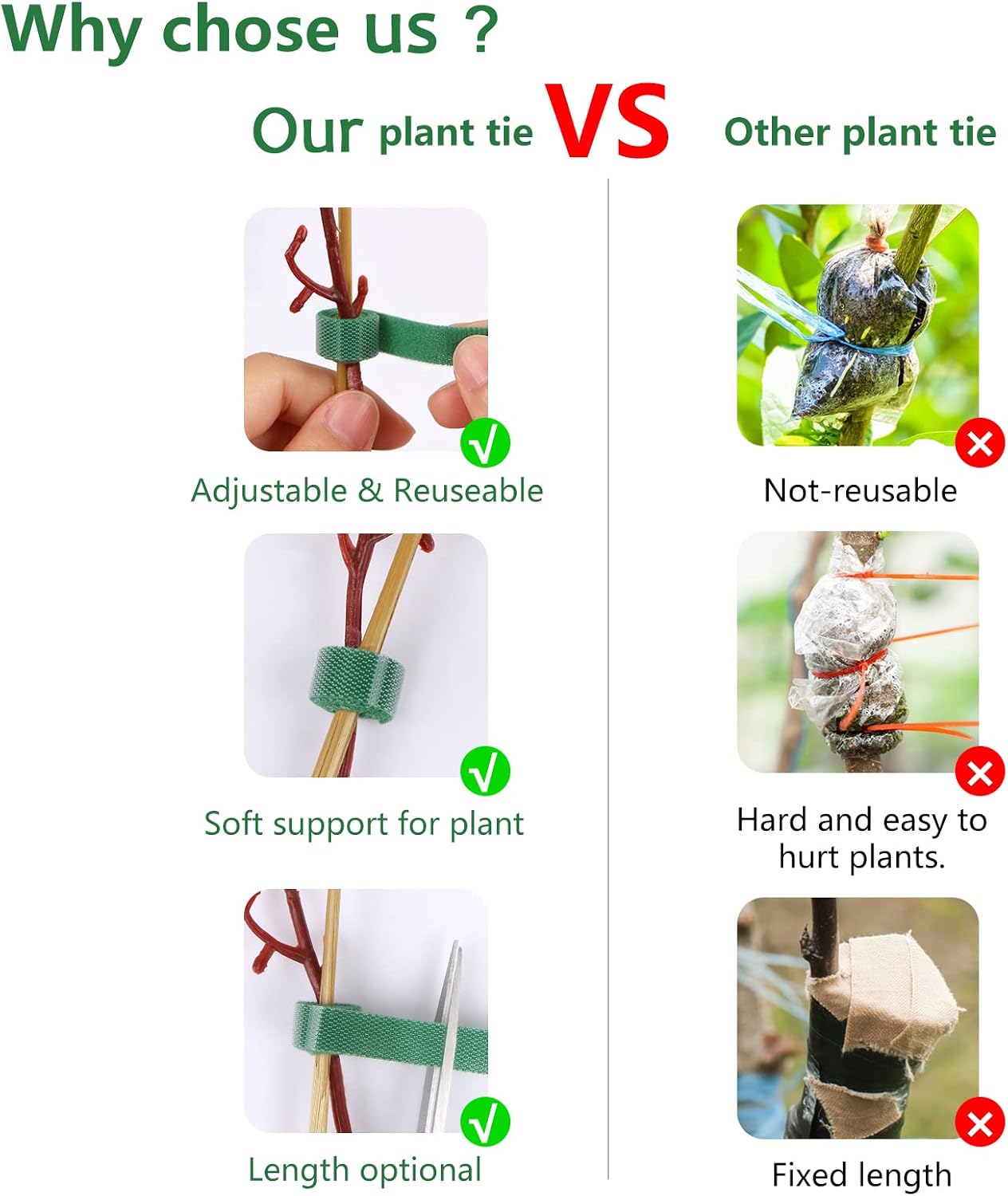 Green Gardening Tape, 19 Feet x 2/5'' Plant Ties Reusable Adjustable Plant Support Cord Tie Strap for Indoor Outdoor Patio Plant Use, 1 Roll