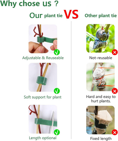 Green Gardening Tape, 19 Feet x 2/5'' Plant Ties Reusable Adjustable Plant Support Cord Tie Strap for Indoor Outdoor Patio Plant Use, 1 Roll